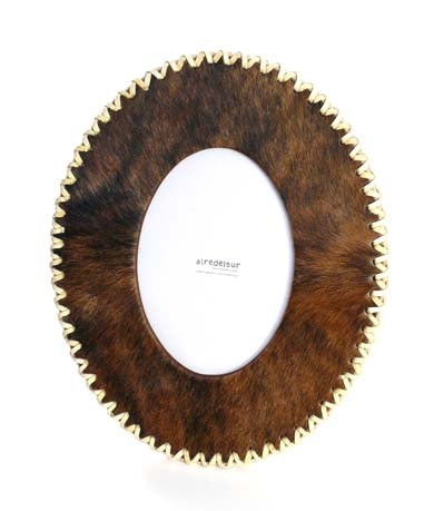 Campo Oval Frame Brown and Black Cow Hair