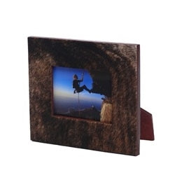 Campo Rectangular Frame Brown and Black Cow Hair 4 x 6