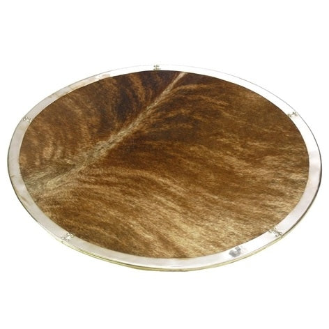 Gaucho Tray Wood and Brown Cow Hair #3