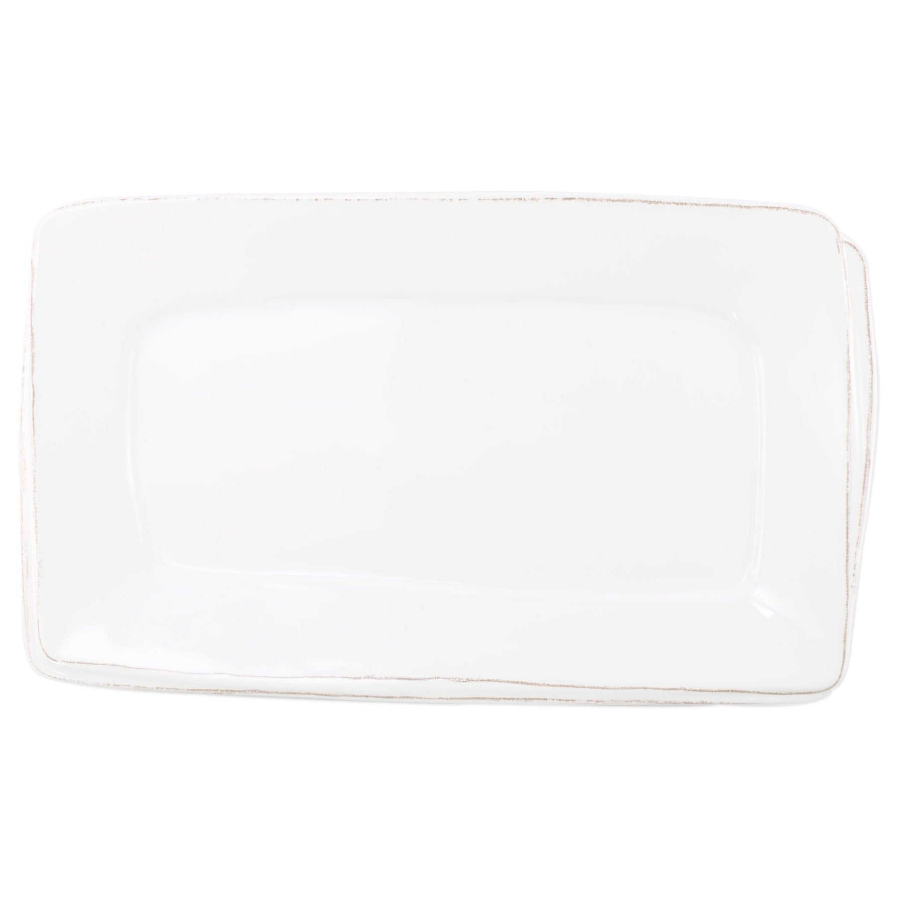 Melamine Lastra White Rectangular Plate