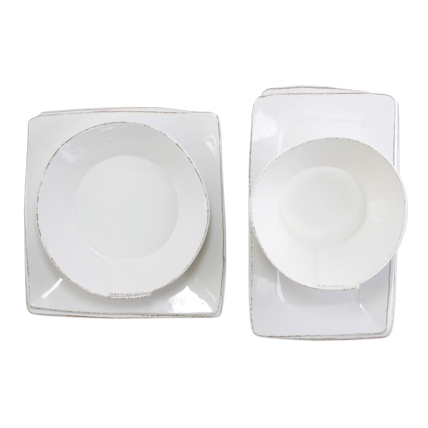 Vietri Melamine Lastra White 4-piece Serveware Set