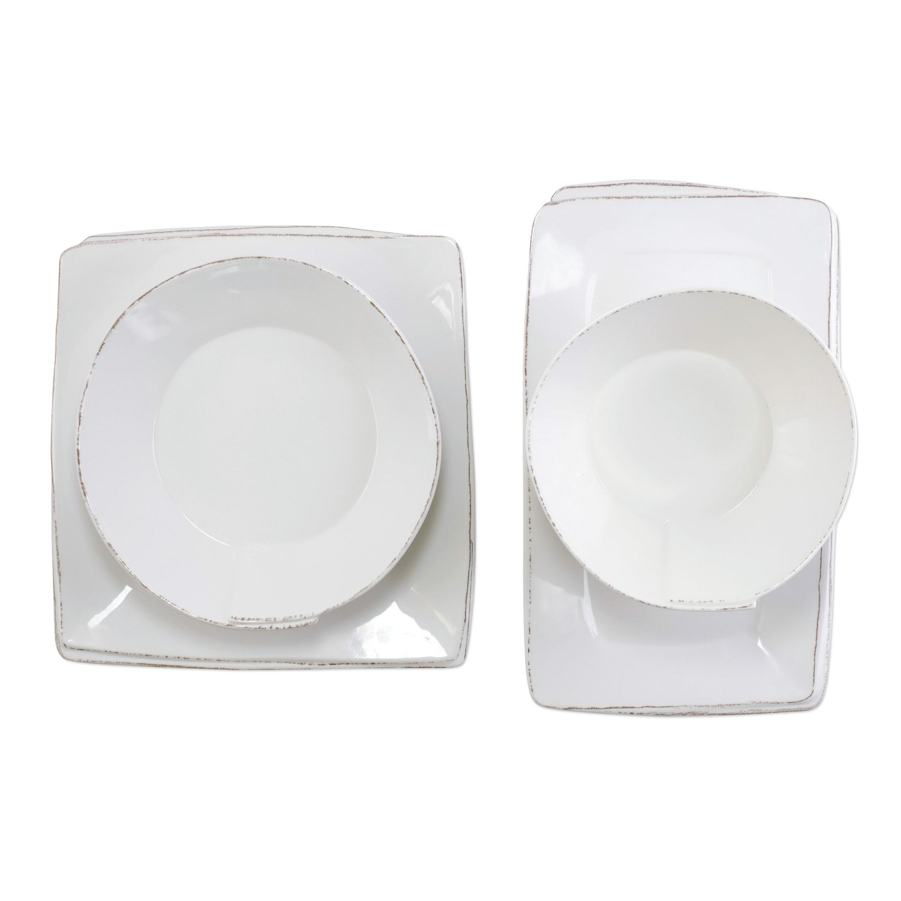 Melamine Lastra White 4-piece Serveware Set