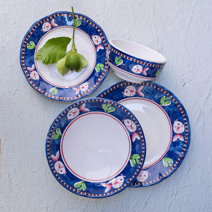 Melamine Campagna Pesce Salad Plate (Set of 4)