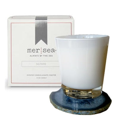 Saltaire Boxed Candle with Agate Coaster