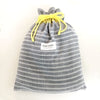Thinny Traveler Wrap with Drawstring Bag Gray with Stripes
