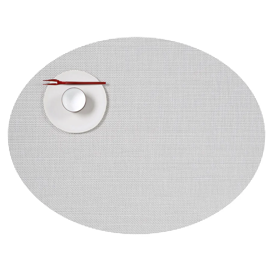 Mini Basketweave Oval Tablemat - White (Set of 4)