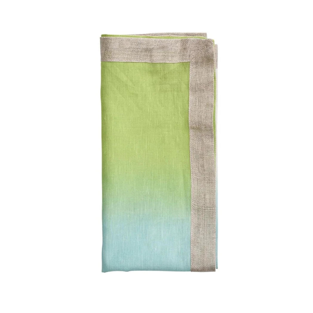 Dip Dye Napkin in Blue & Green - Set of 4