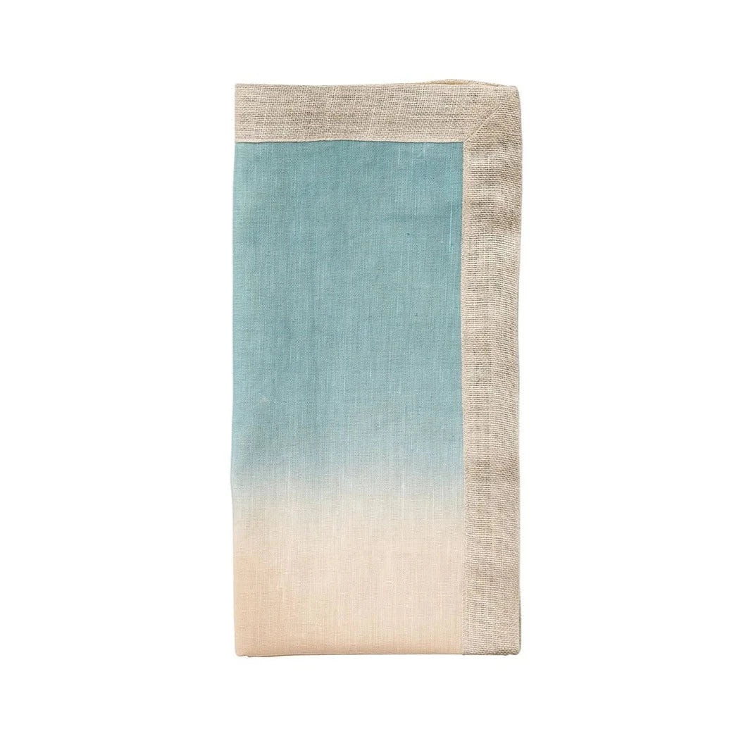 Dip Dye Napkin in Natural & Seafoam - Set of 4