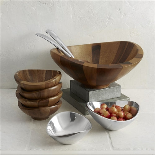 Butterfly Salad Bowl with Servers (Set of 3)