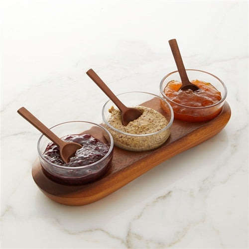 Cooper Triple Condiment Server with Spoons