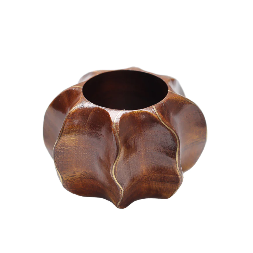 Twist Napkin Ring in Brown & Gold - Set of 4