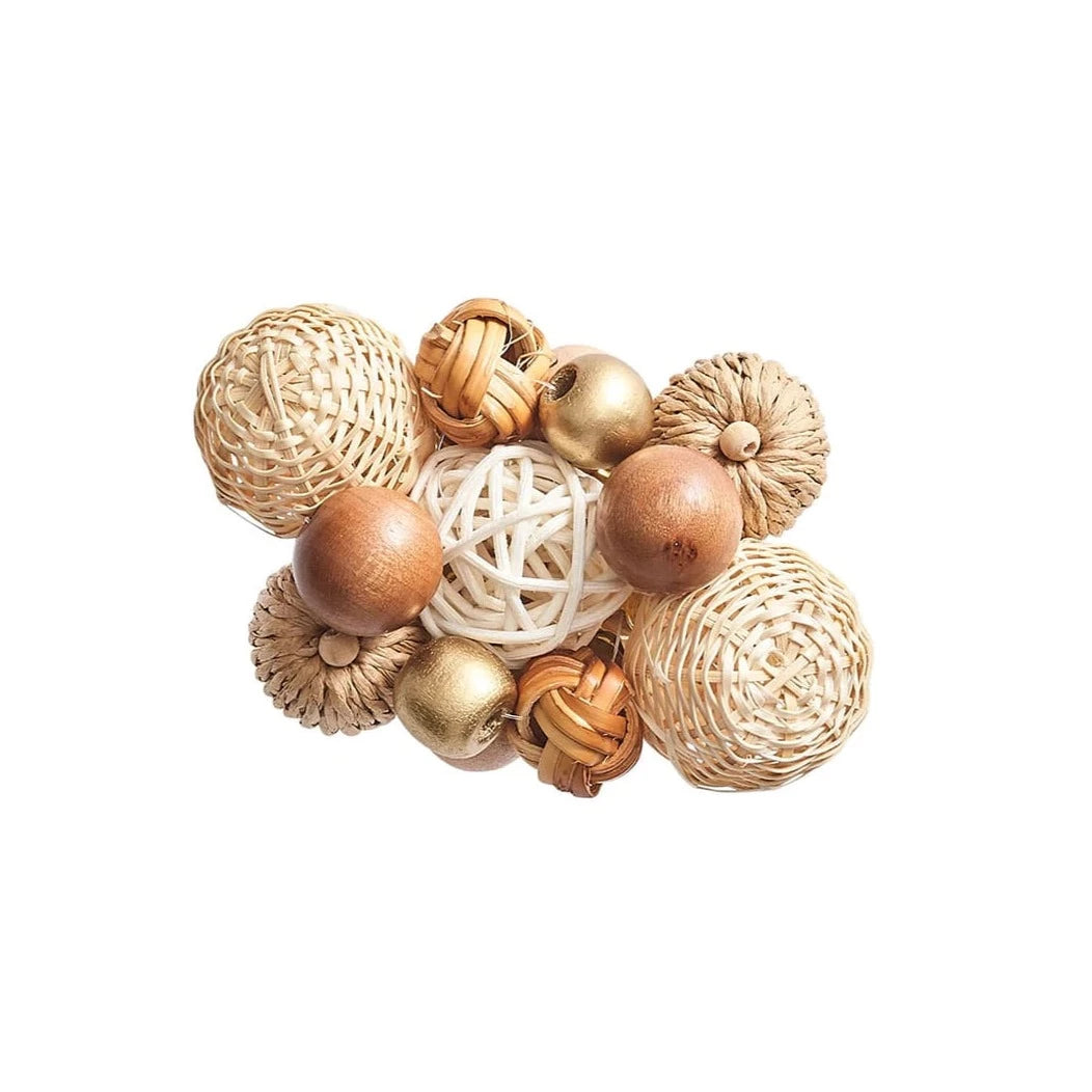 Java Napkin Ring in Natural & Brown - Set of 4