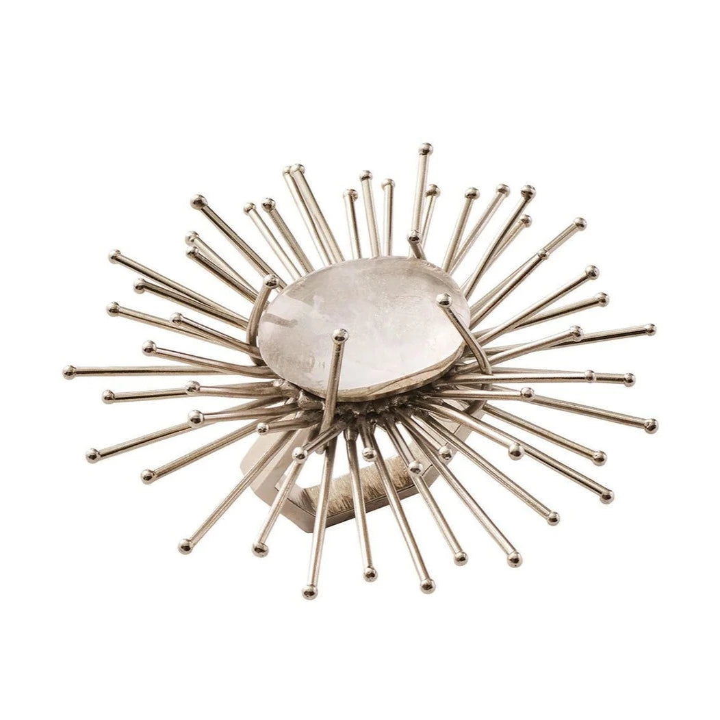 Flare Napkin Ring in Silver & Crystal - Set of 4