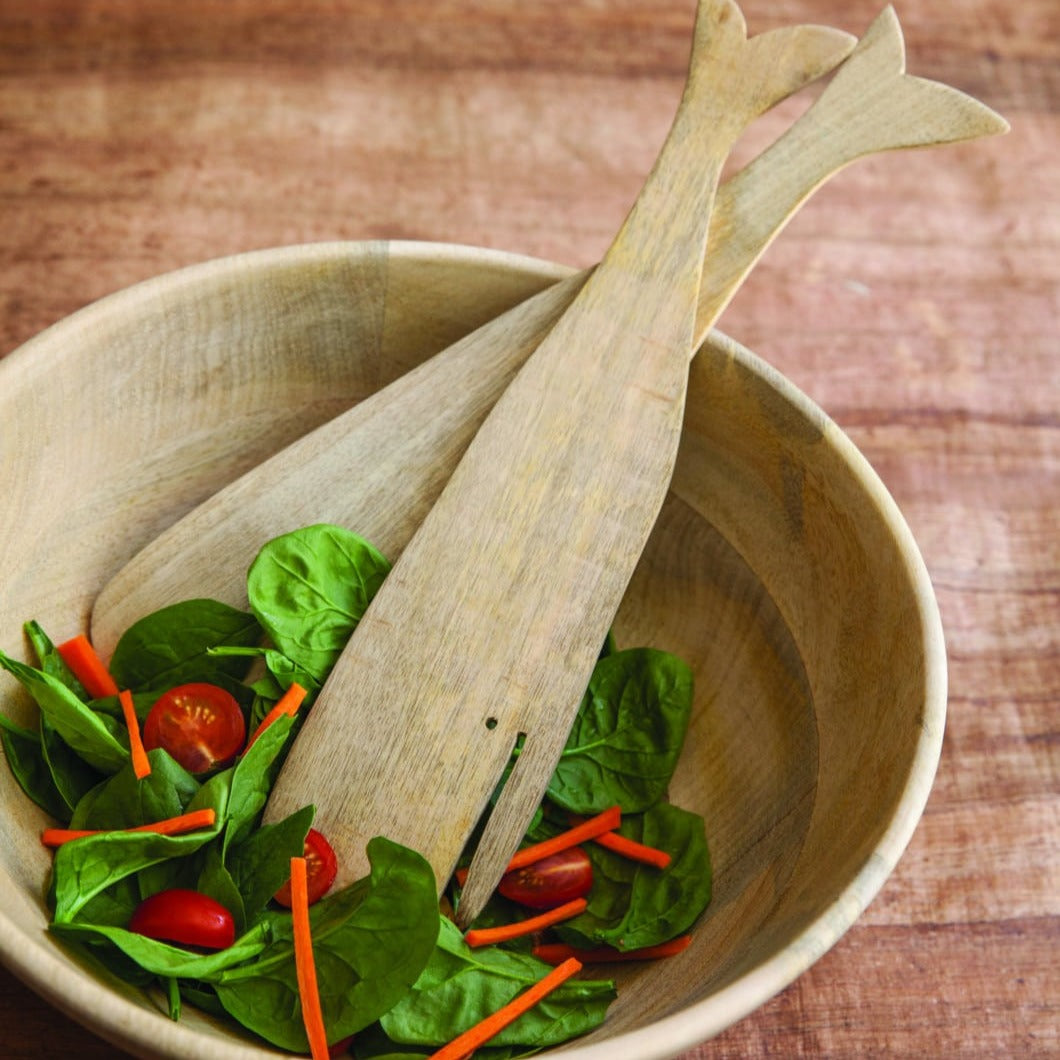 Natural Mango Wood Whale Serving Set