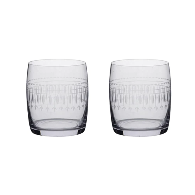 Carafe Tumbler with Oval Design - Set of 2