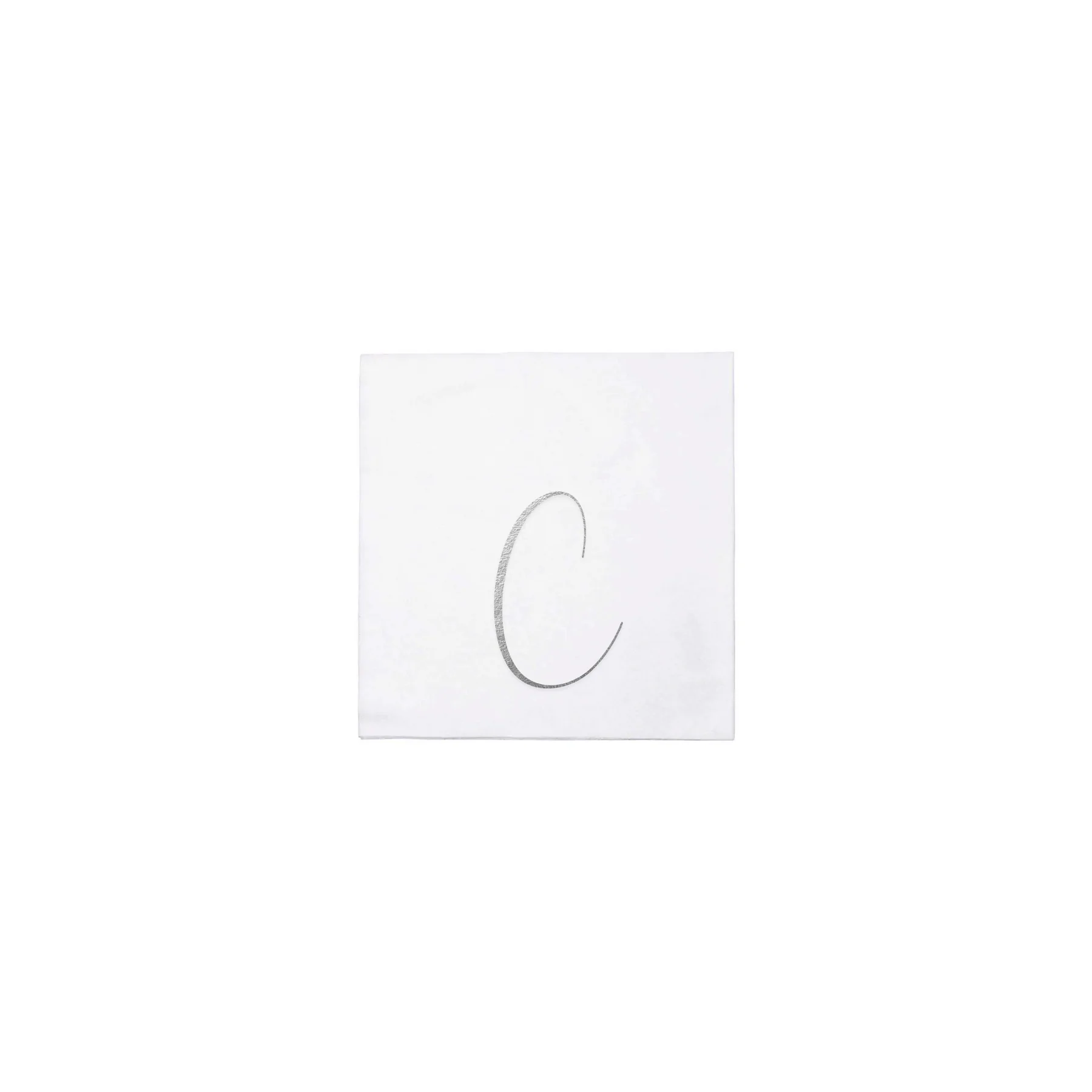 Papersoft Napkins Monogram Silver Cocktail Napkins (Pack Of 20)