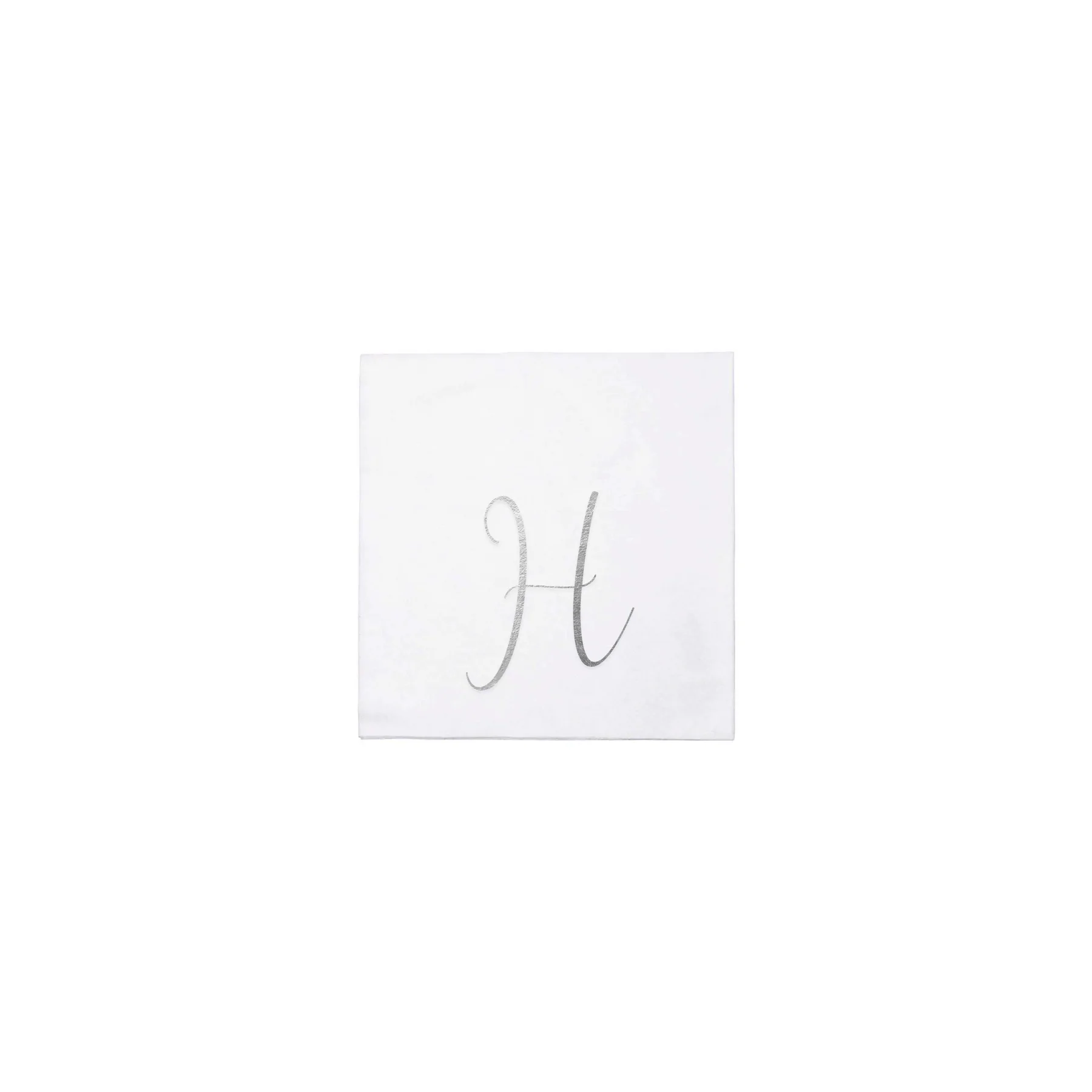 Papersoft Napkins Monogram Silver Cocktail Napkins (Pack Of 20)