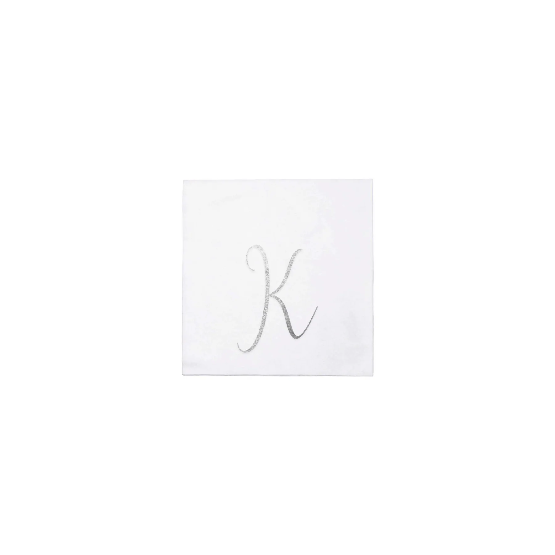 Papersoft Napkins Monogram Silver Cocktail Napkins (Pack Of 20)