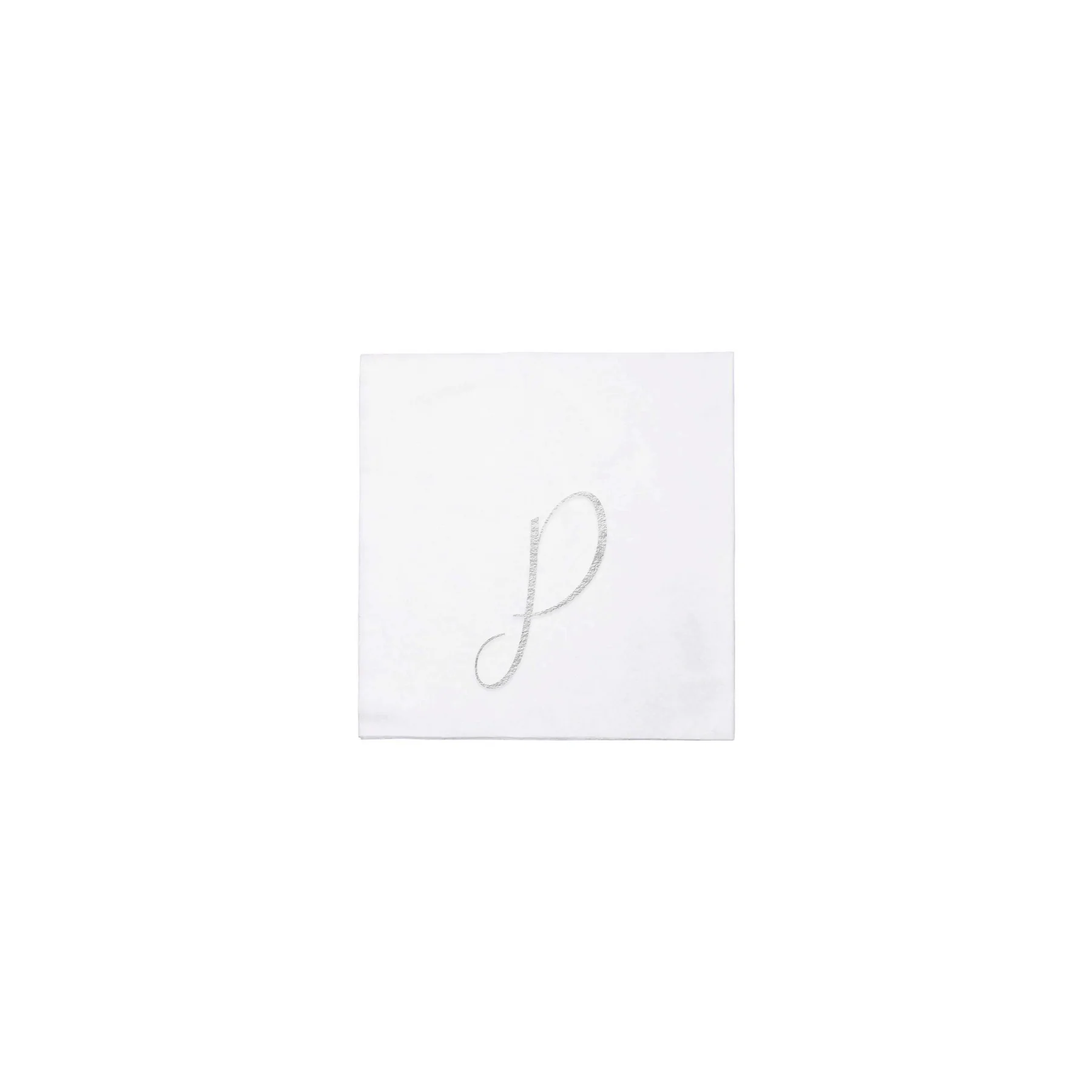 Papersoft Napkins Monogram Silver Cocktail Napkins (Pack Of 20)