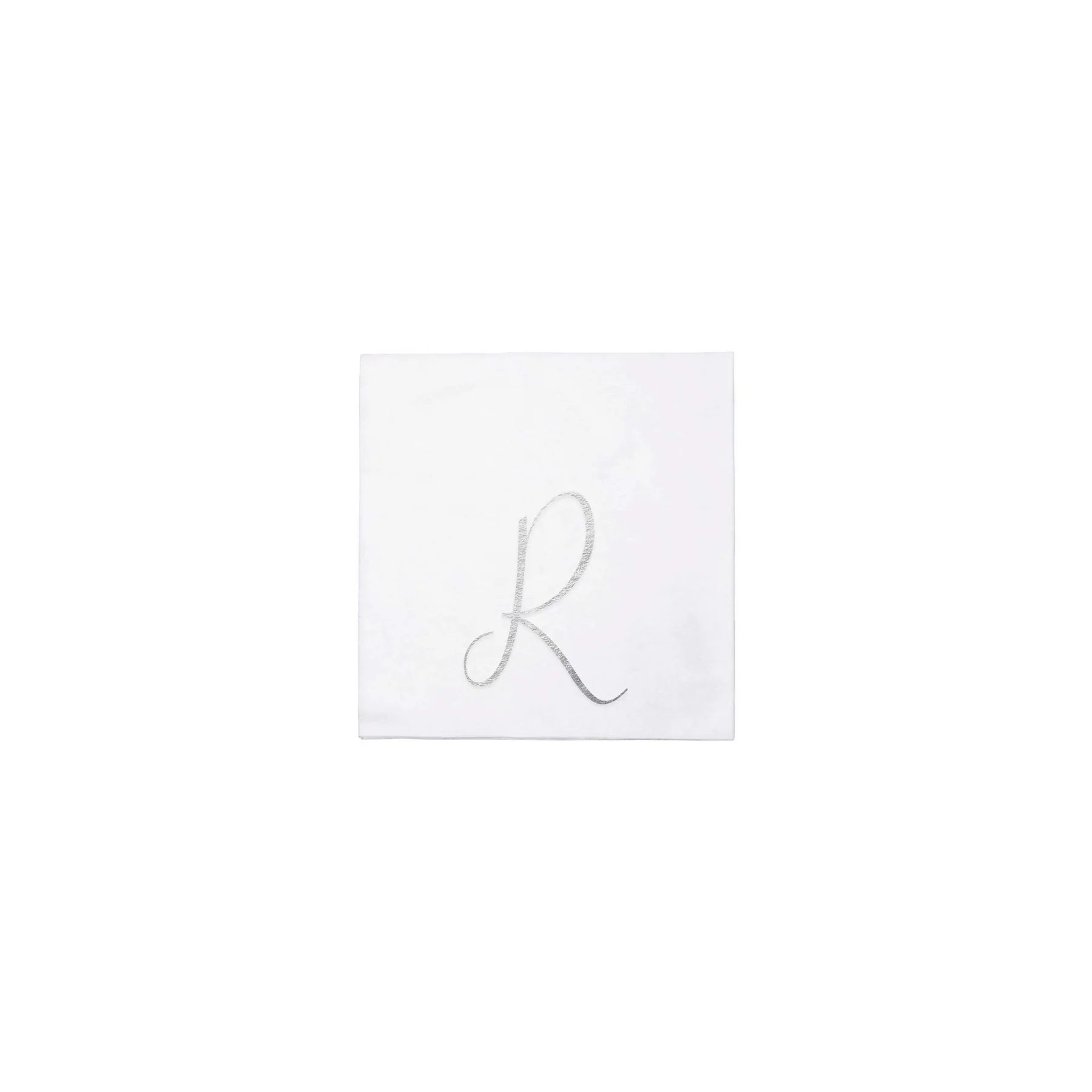 Papersoft Napkins Monogram Silver Cocktail Napkins (Pack Of 20)