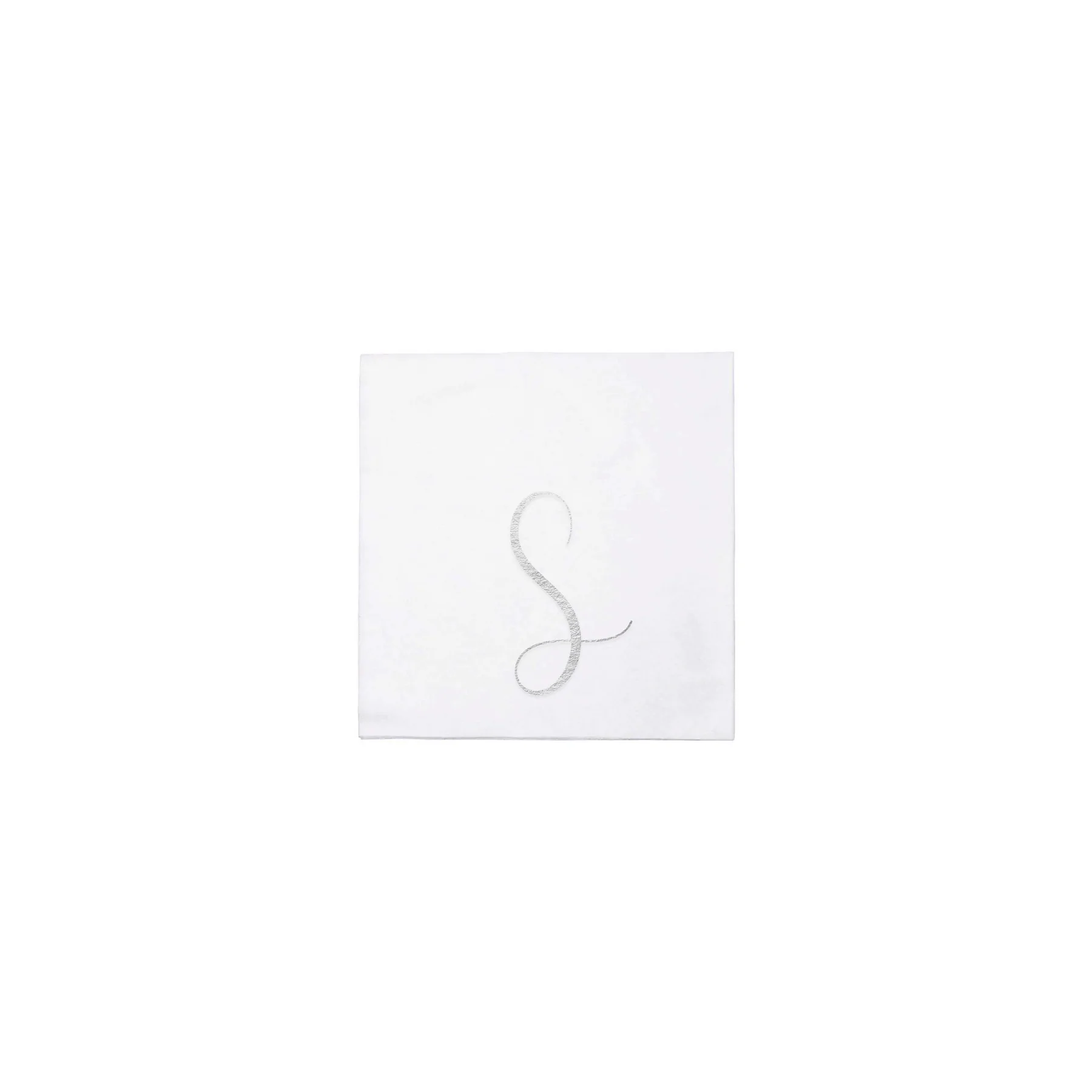 Papersoft Napkins Monogram Silver Cocktail Napkins (Pack Of 20)