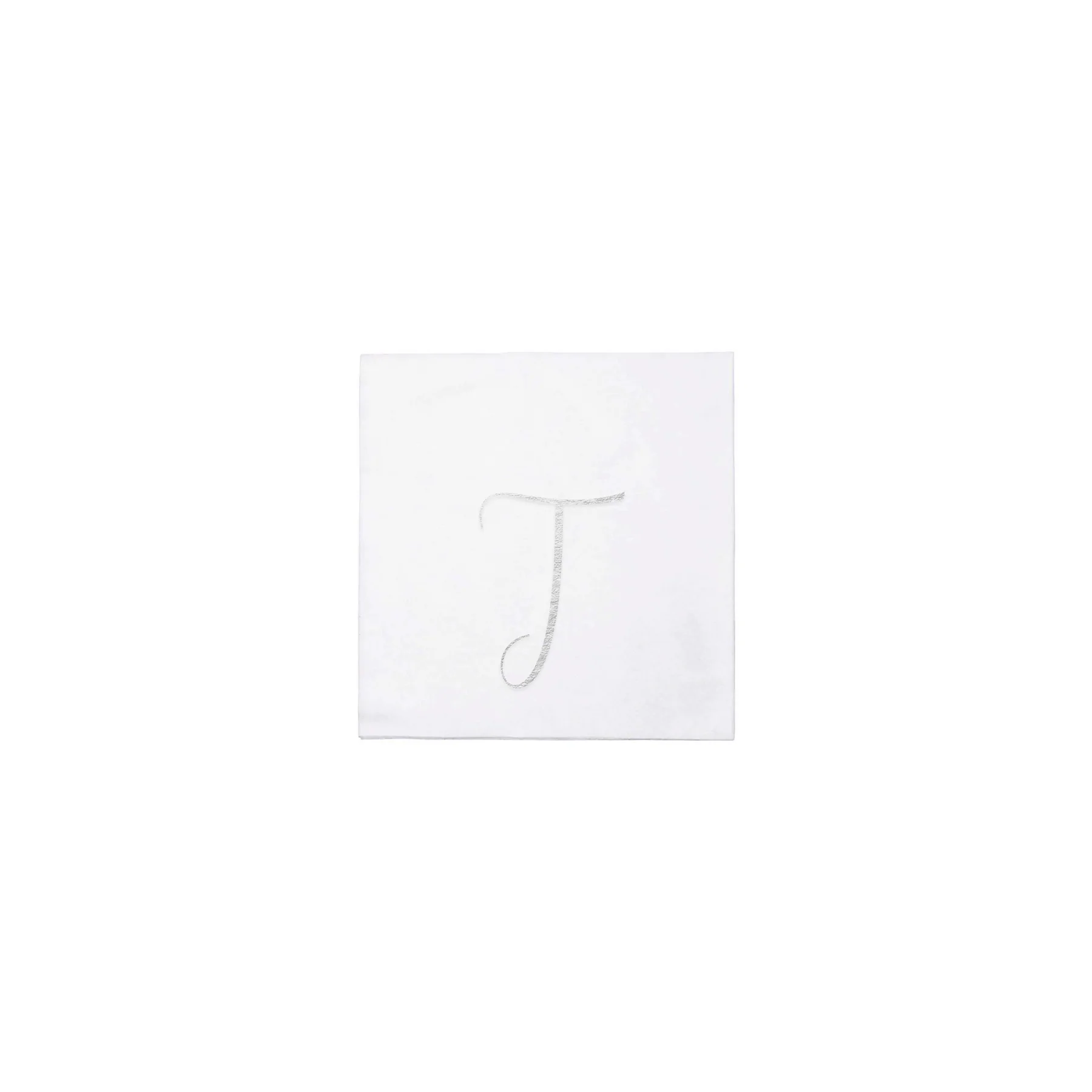 Papersoft Napkins Monogram Silver Cocktail Napkins (Pack Of 20)