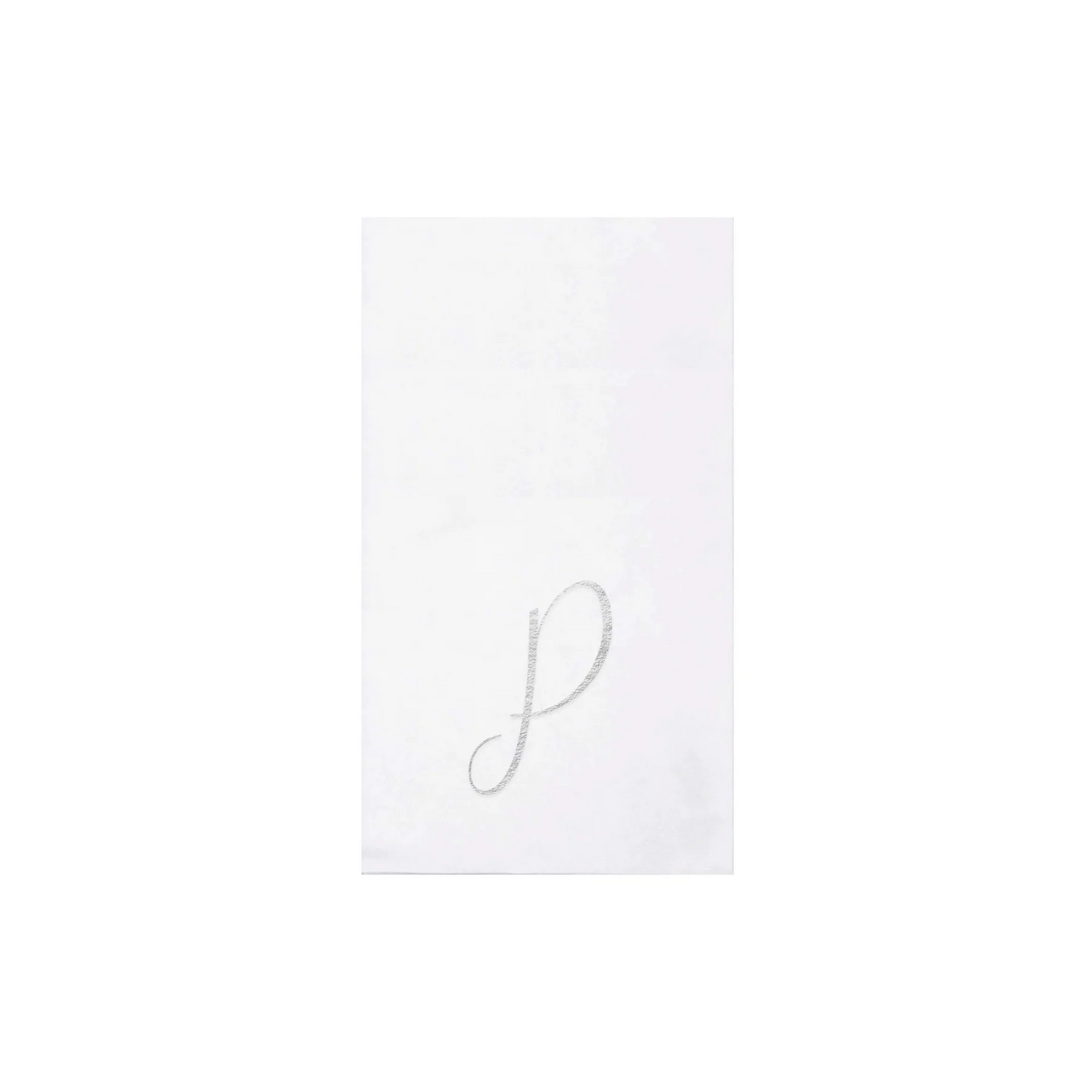 Vietri Papersoft Napkins Monogram Silver Guest Towels (Pack of 20)