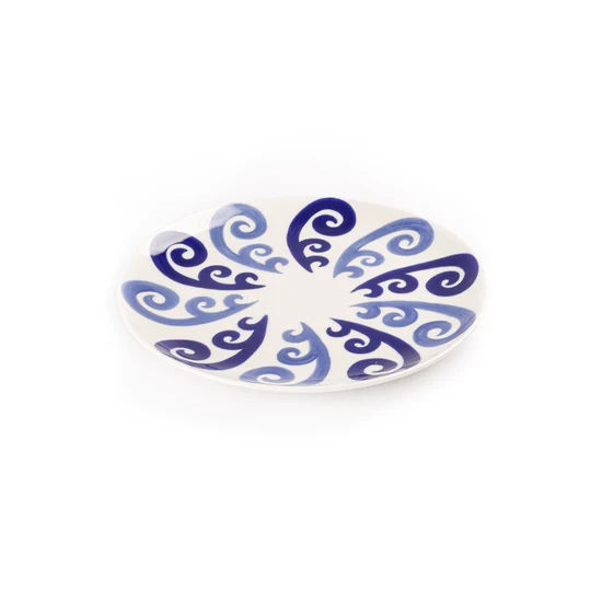 Athenee Two Tone Blue Peacock Dinner Plate (Set of 2)