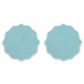 Piped Oxford Placemat - Silver/Aqua (Set of 2)