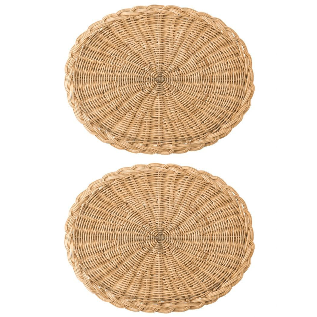 Braided Basket Oval Natural Placemat - Set of 2