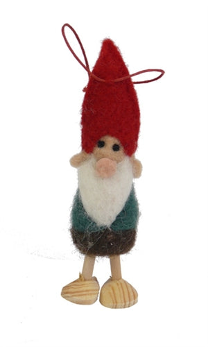 Wooly Gnome Ornament in Assorted Colors
