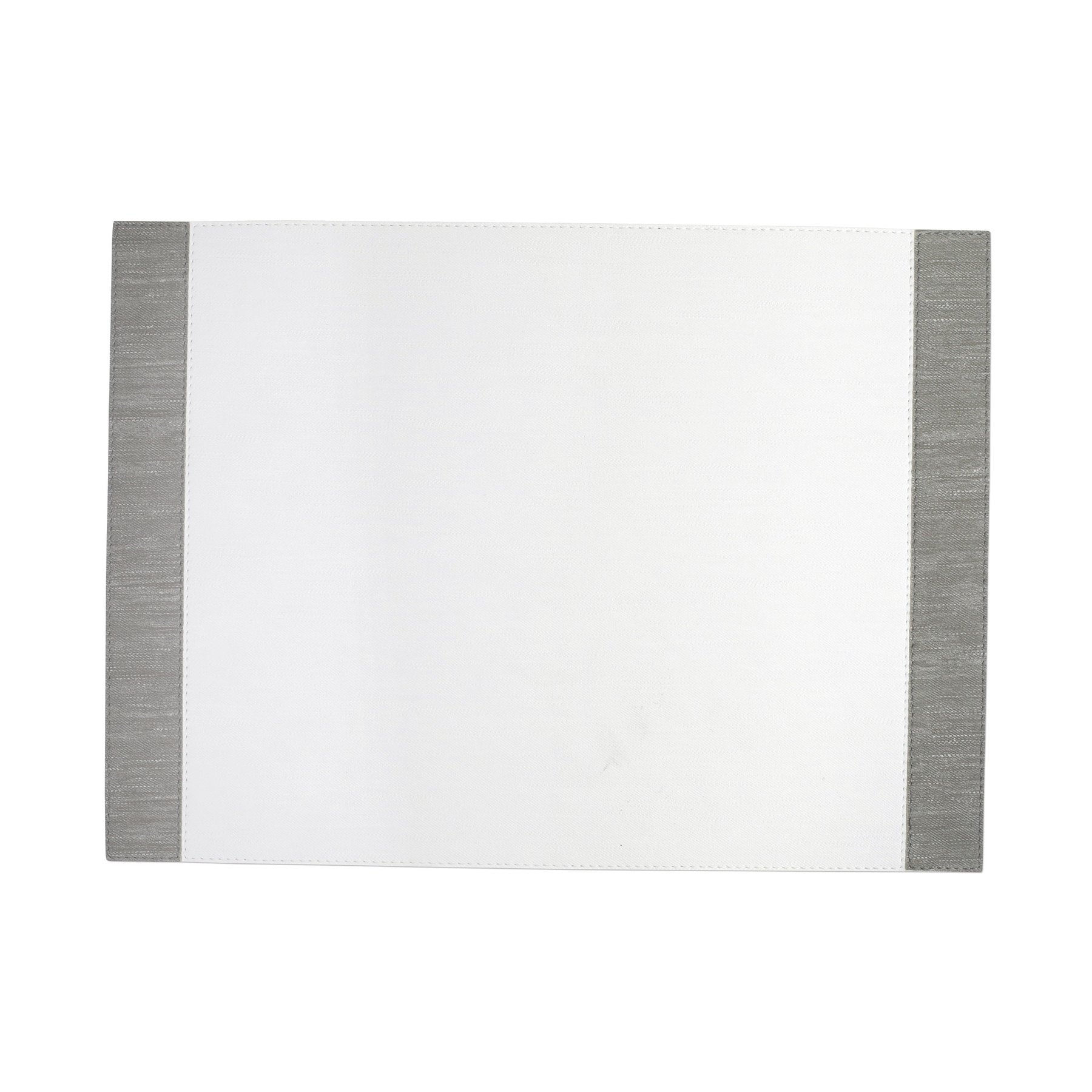 Reversible White/Gray Edged Rectangular Placemat - Set of 4