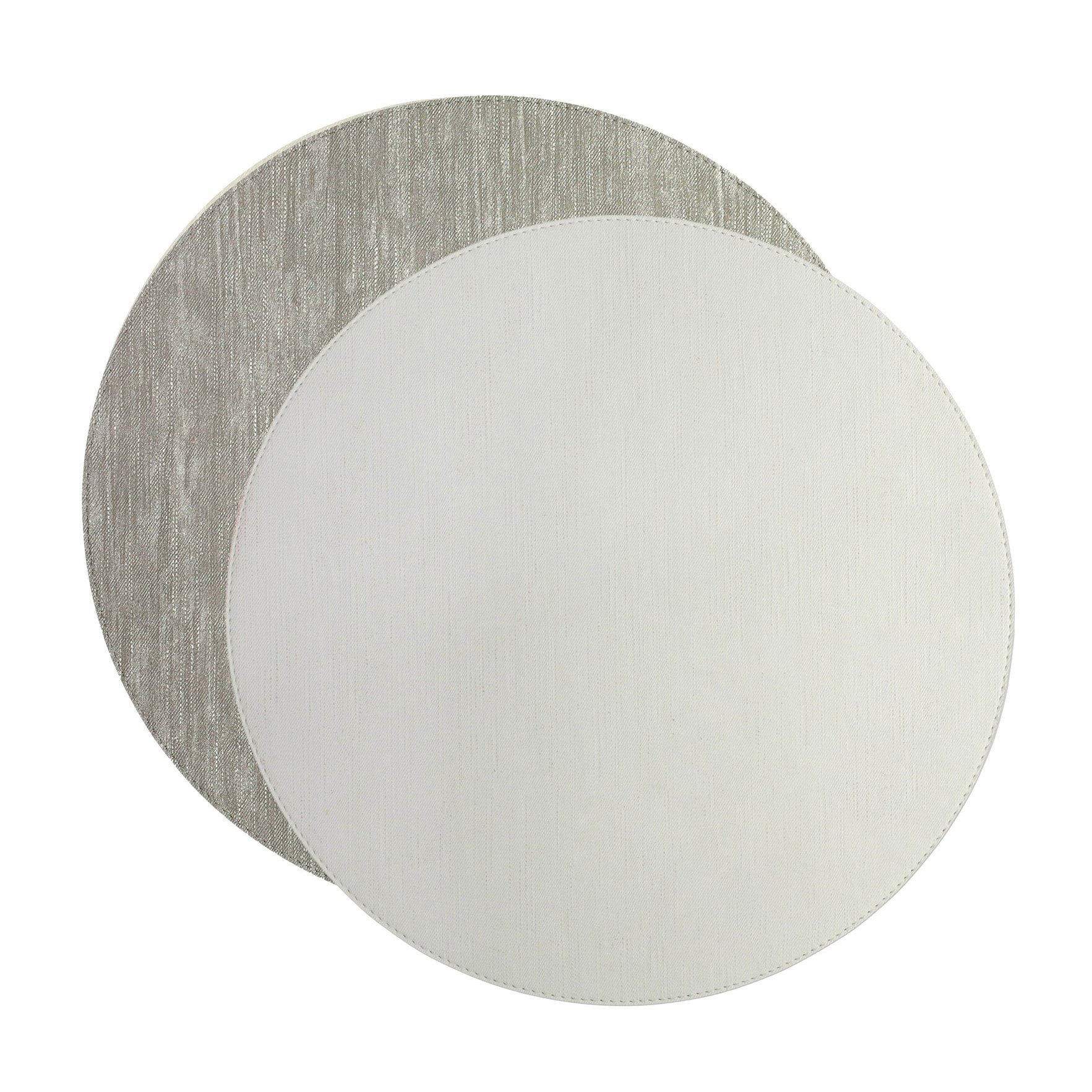 Reversible Round Placemats - Gray/White (Set of 4)