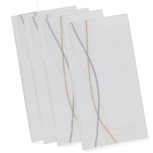 Cade Dinner Napkins (Set of 4) - Gold/Silver