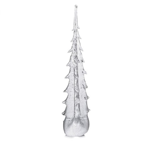 Silver Leaf Evergreen Glass Tree in Gift Box