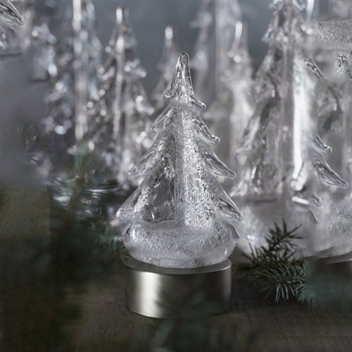 Silver Leaf Evergreen Glass Tree in Gift Box