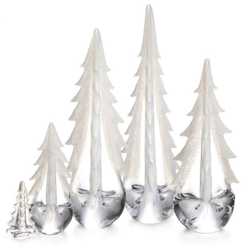 Snowy Branches Evergreen Glass Tree in Gift Box