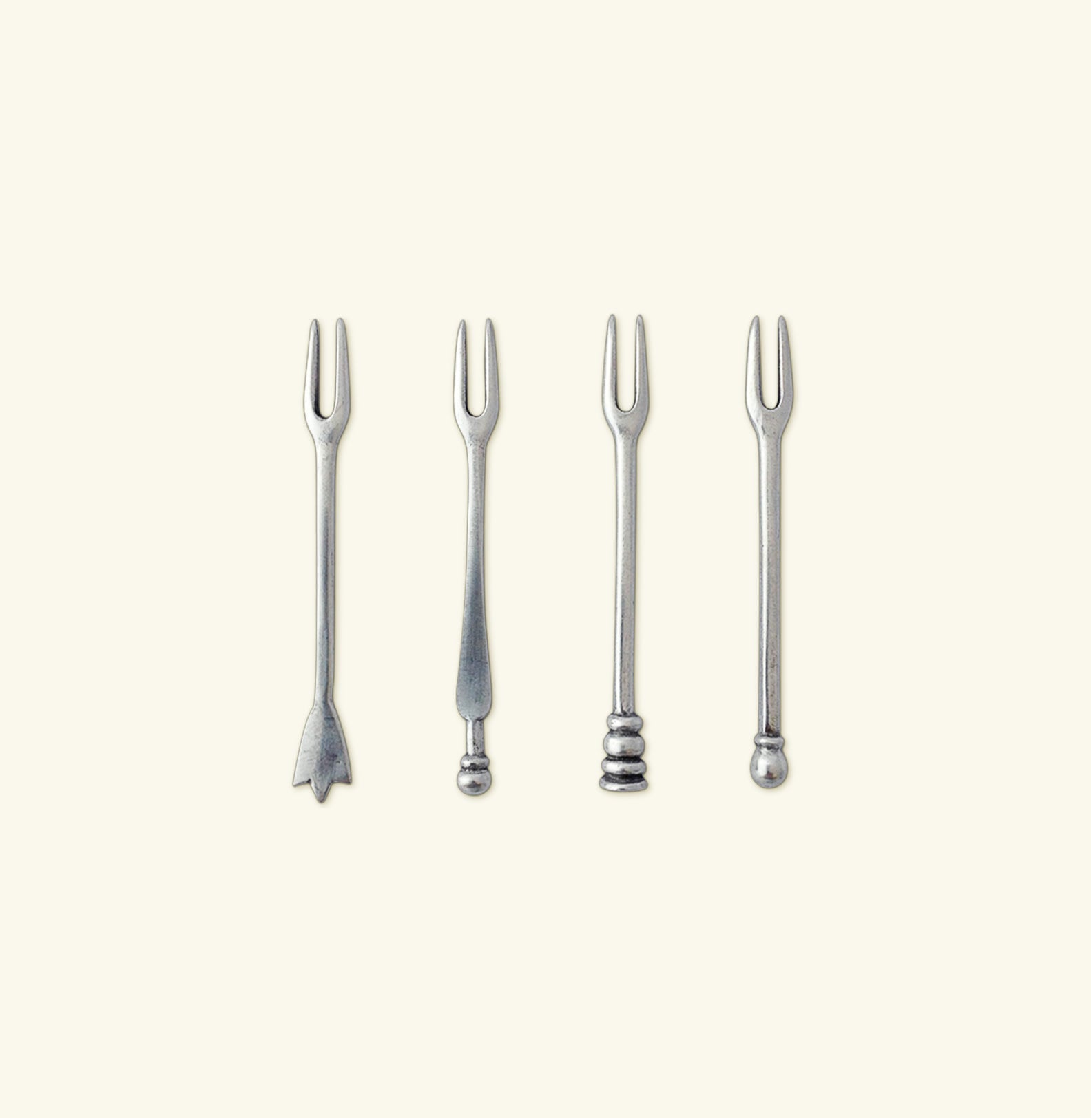 Assorted Olive Cocktail Forks - Set of 4