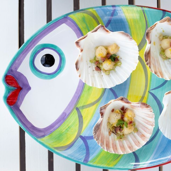 Pesci Colorati Figural Fish Platter