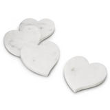 Simon Pearce White Marble Heart Coasters In Gift Box (Set Of 4)