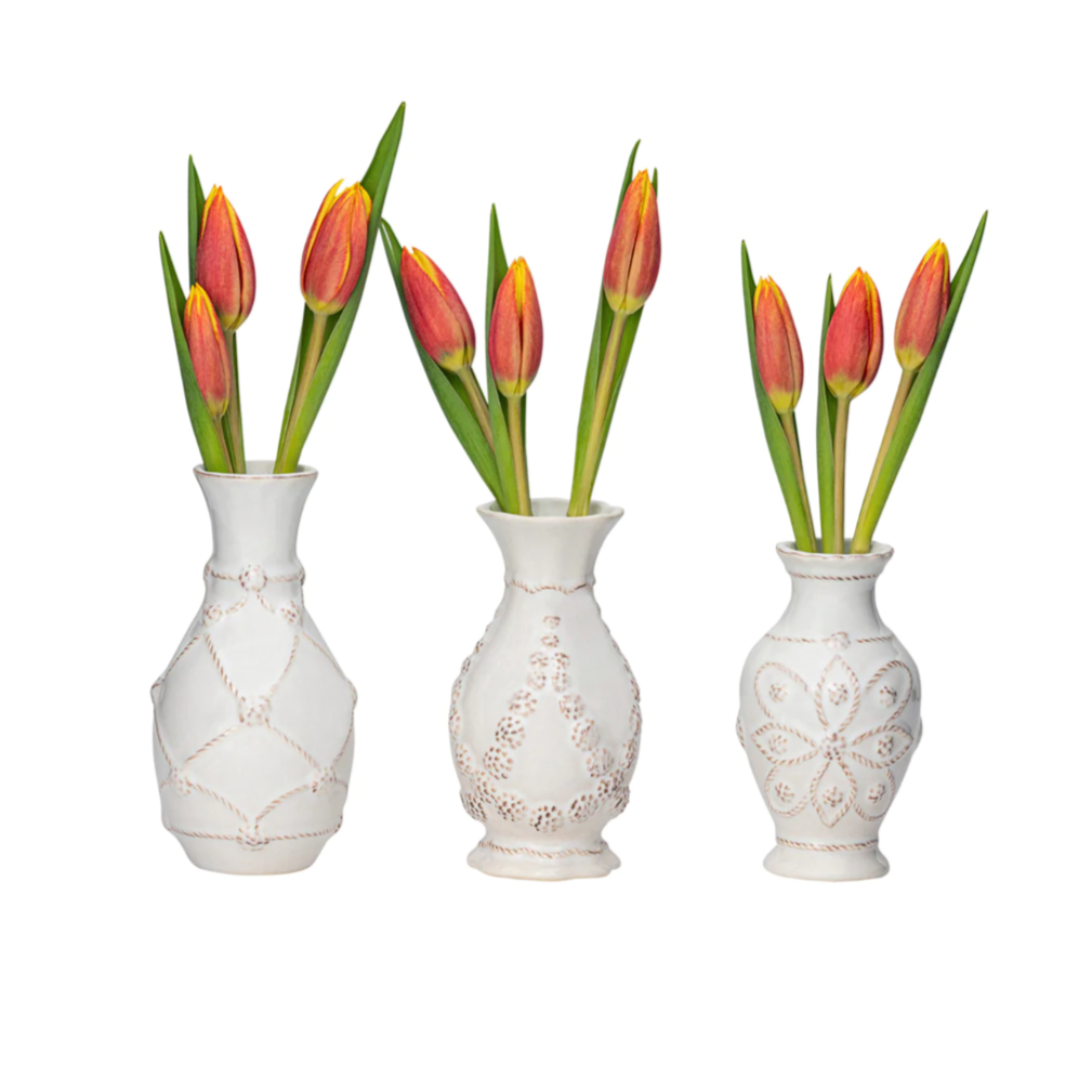 Jardins Du Monde Mini Vase Trio - Whitewash