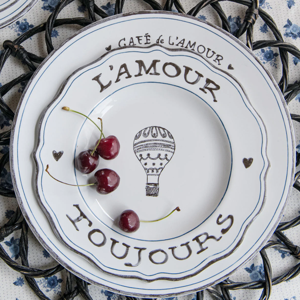 L'Amour Toujours Dessert/Salad Plate - Set of 4