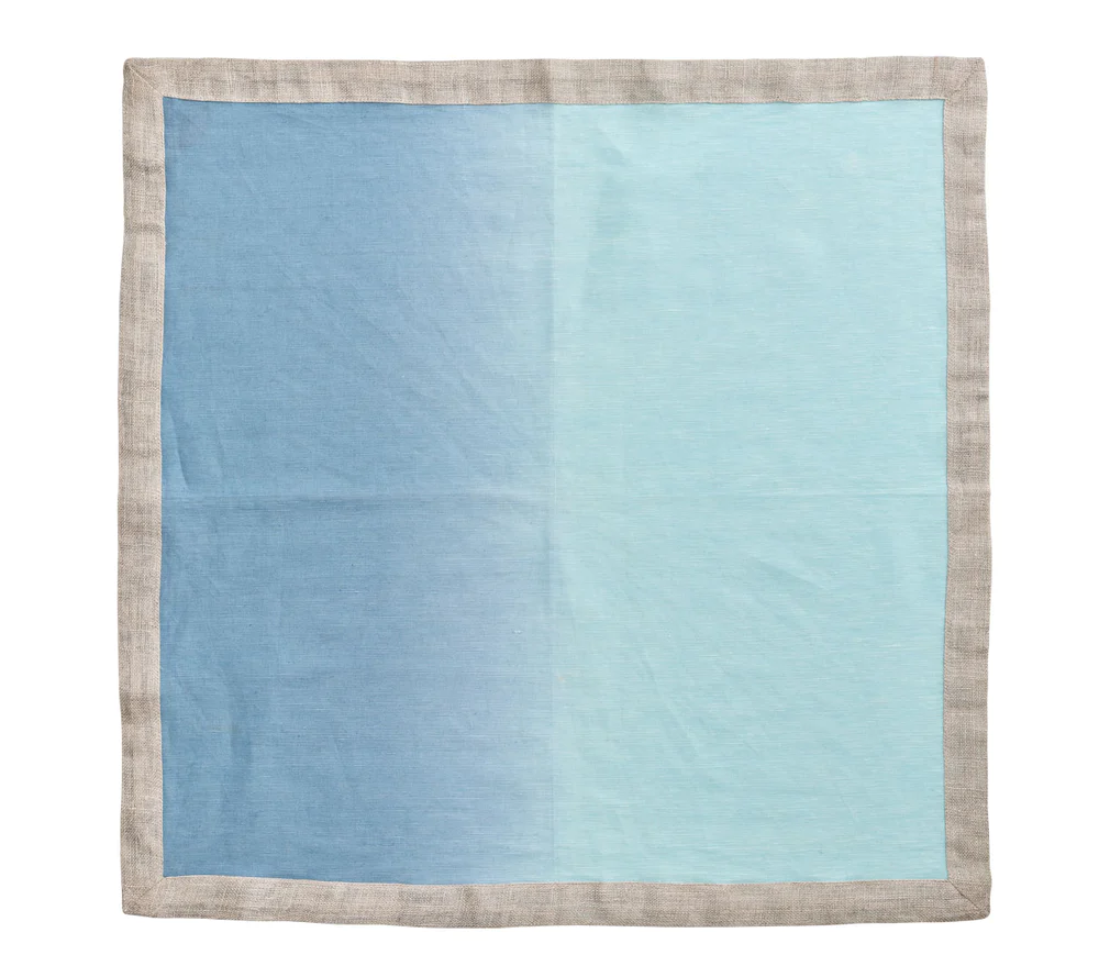 Dip Dye Napkin in Sky & Blue - Set of 4