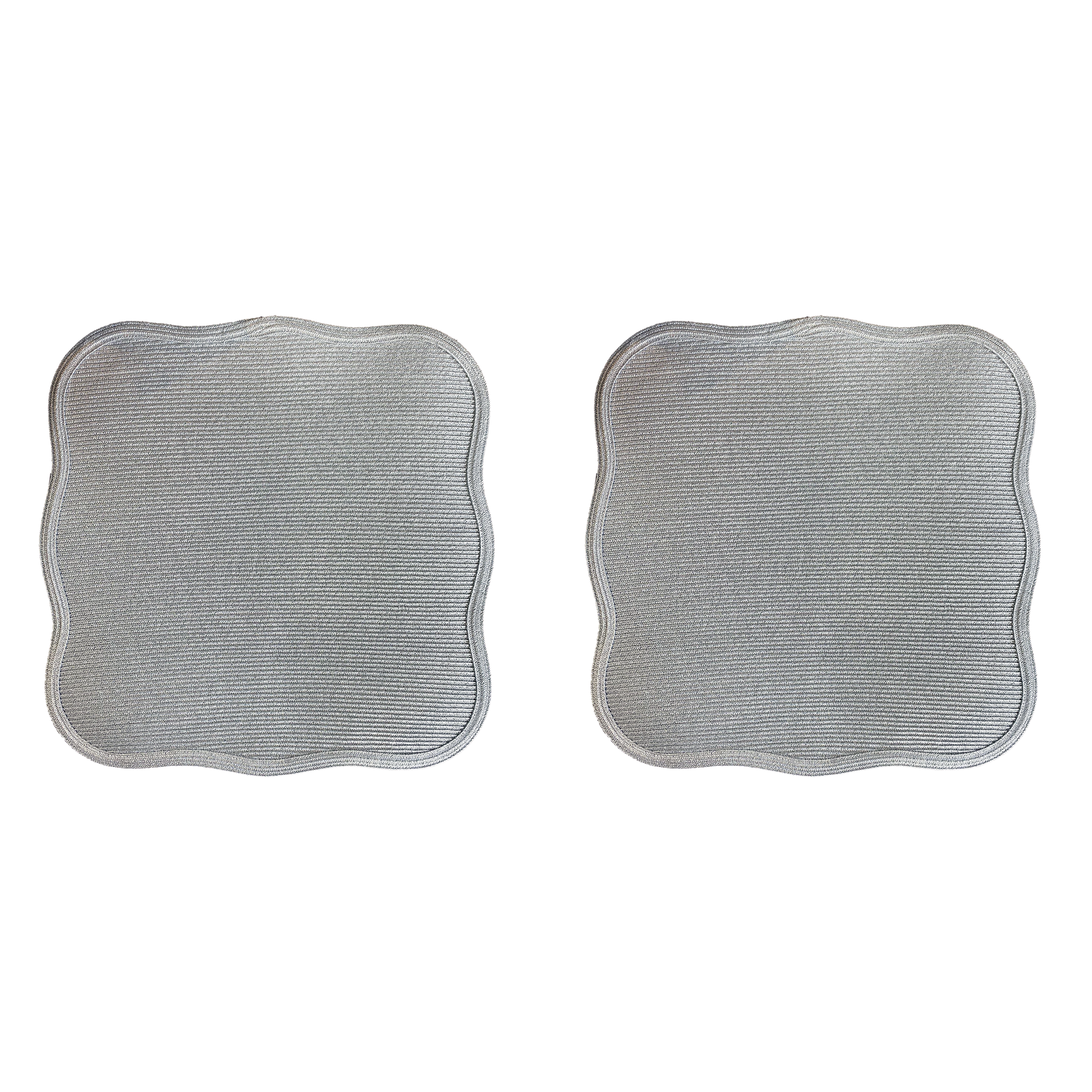 Square Scallop Lurex Placemat 15" - (Set of 2)