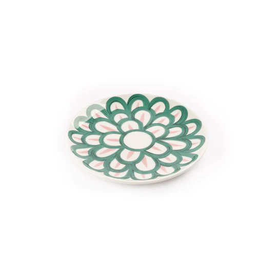 Symi Green & Pink Dessert Plate - Set of 2