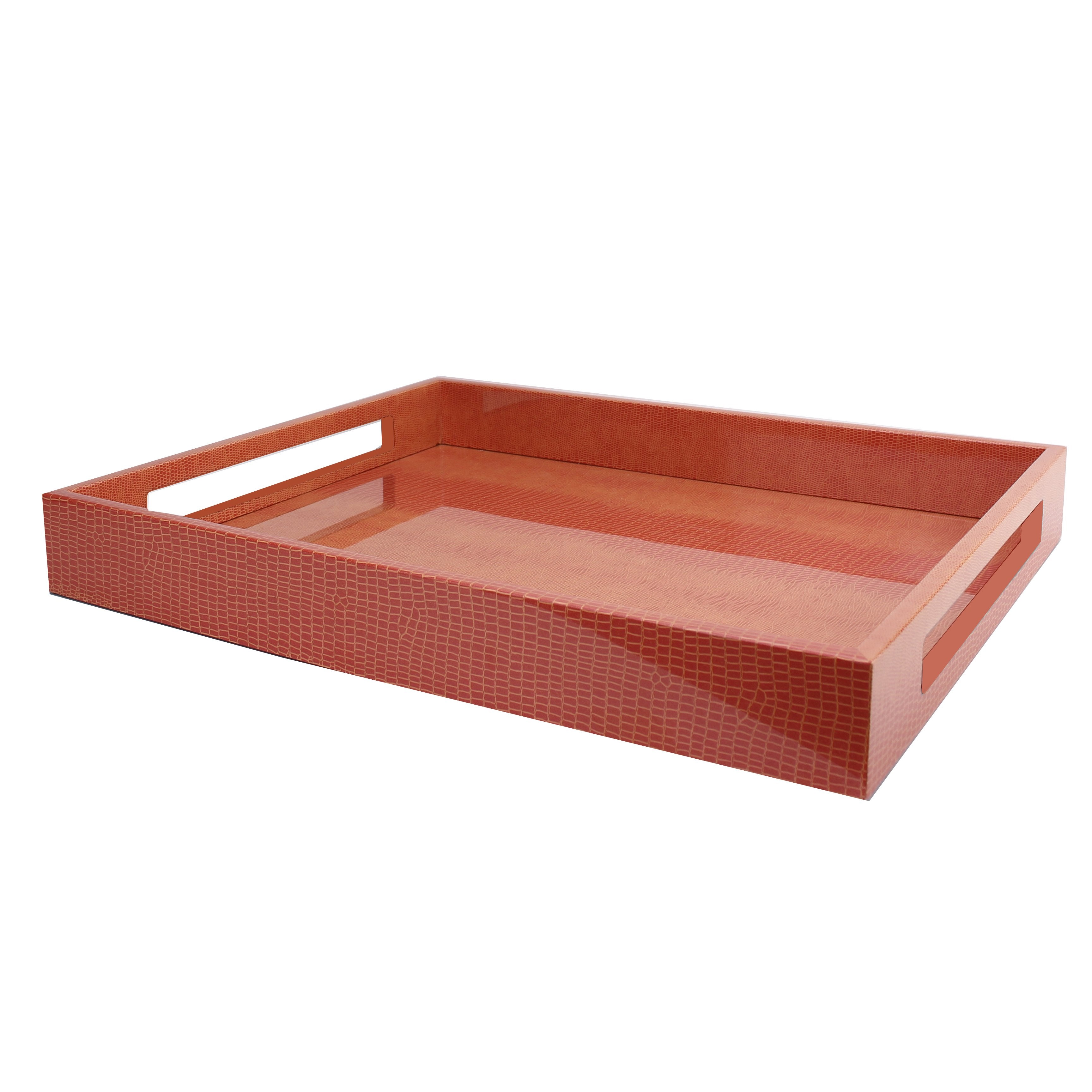 Orange Crock Medium Lacquered Serving Tray