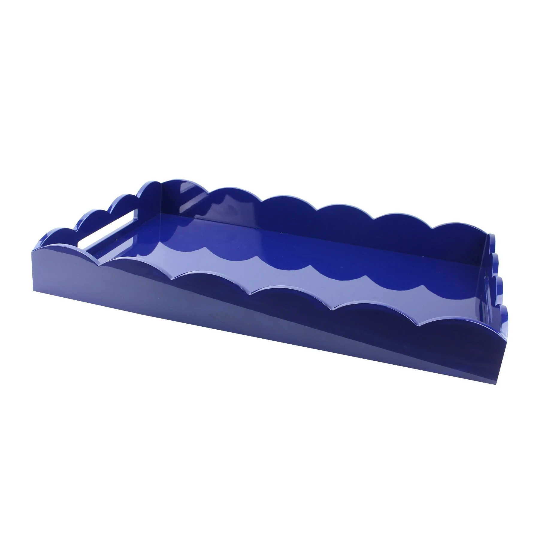 Large Navy Scalloped Edge Tray