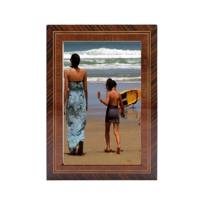 Dark Brown Inlaid Wood Frame