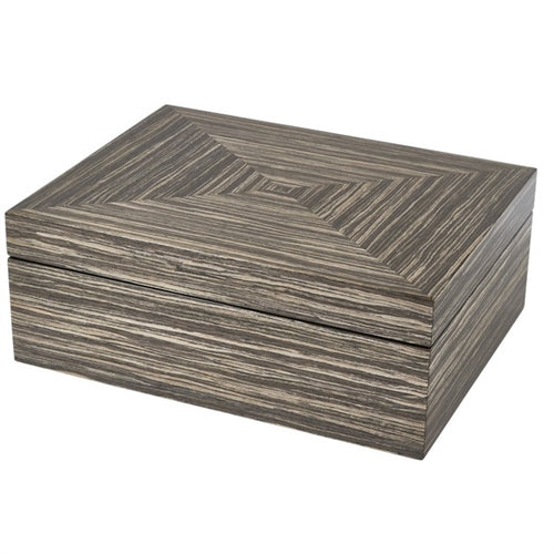 Gray Geometric Wood Box