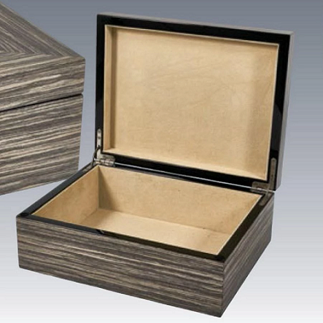 Gray Geometric Wood Box